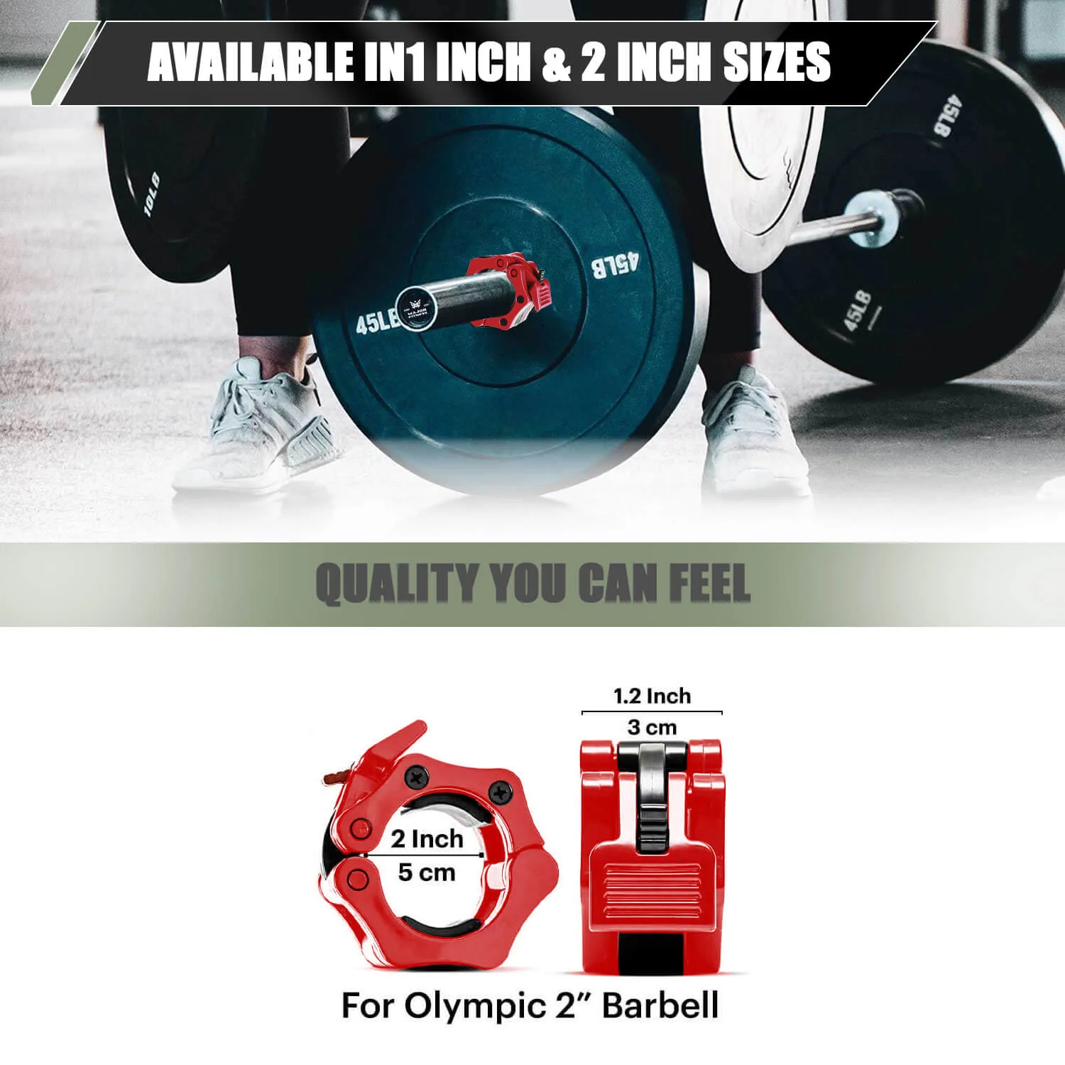 Major Fitness Barbell Collars | Olympic Barbell Clamps Sold In Pairs - Image 7