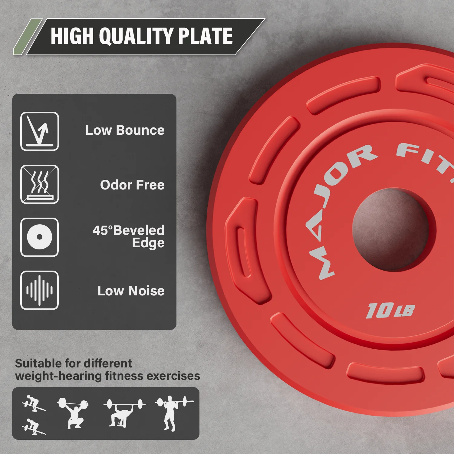 Major Fitness Color Change Plates 1.25LB-10LB Set - Image 5