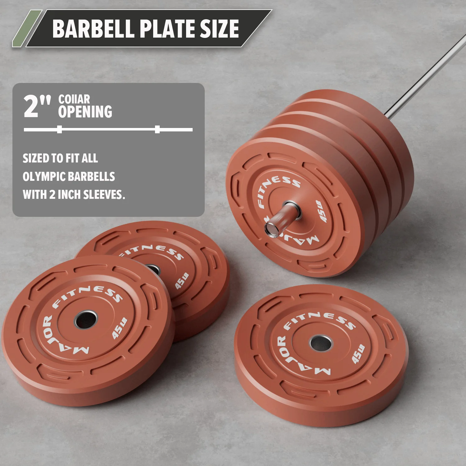 Major Fitness Color Grip Low Bounce Bumper Plates - Image 24