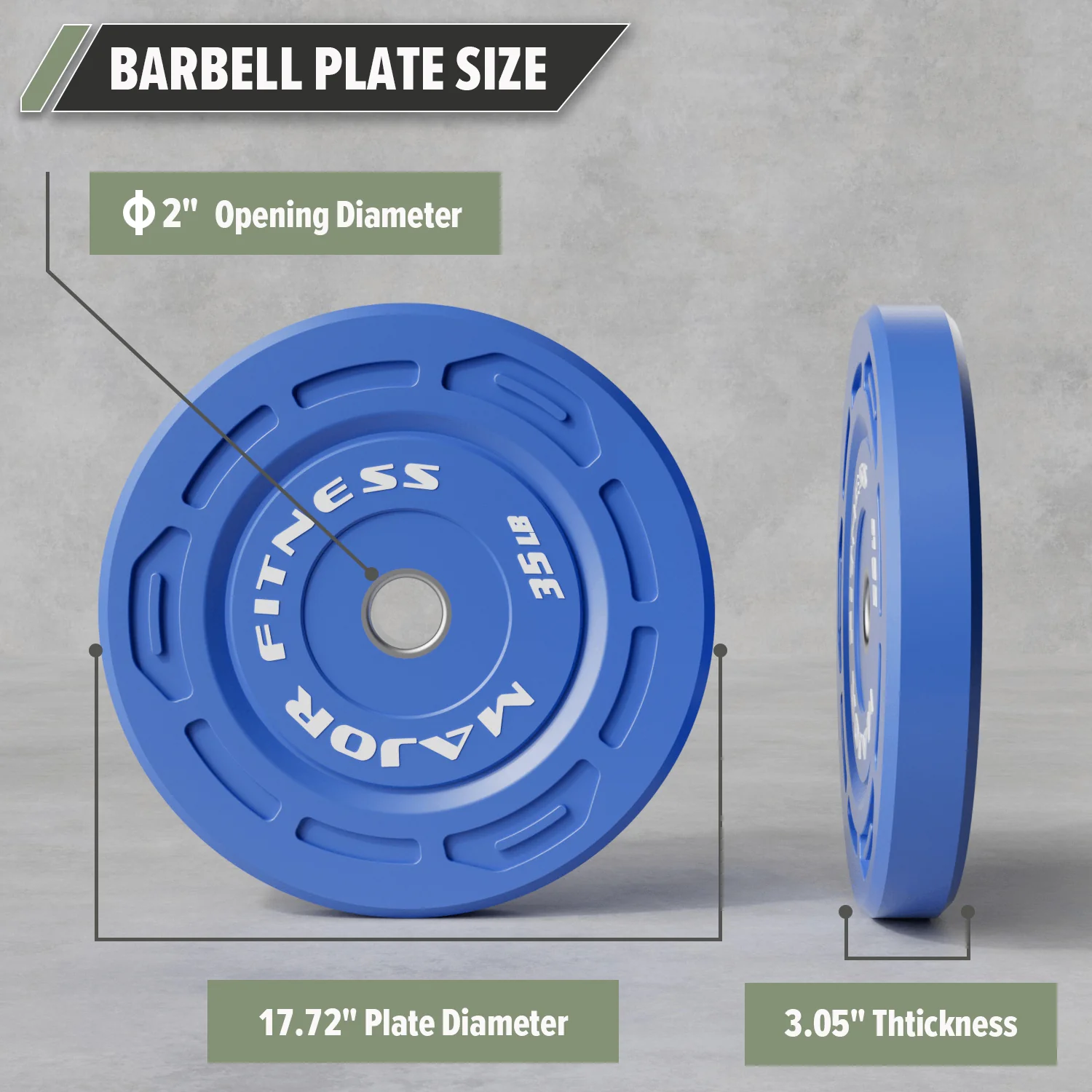 Major Fitness Color Grip Low Bounce Bumper Plates - Image 4