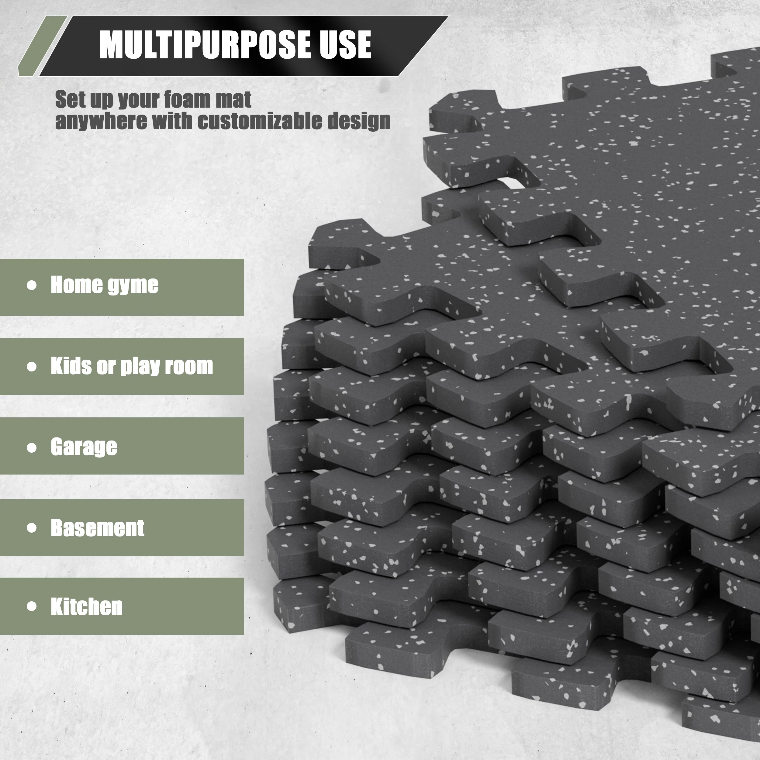 Major Fitness 16Pcs Rubber Flooring Gym Mats 0.31" Thickness - Image 6